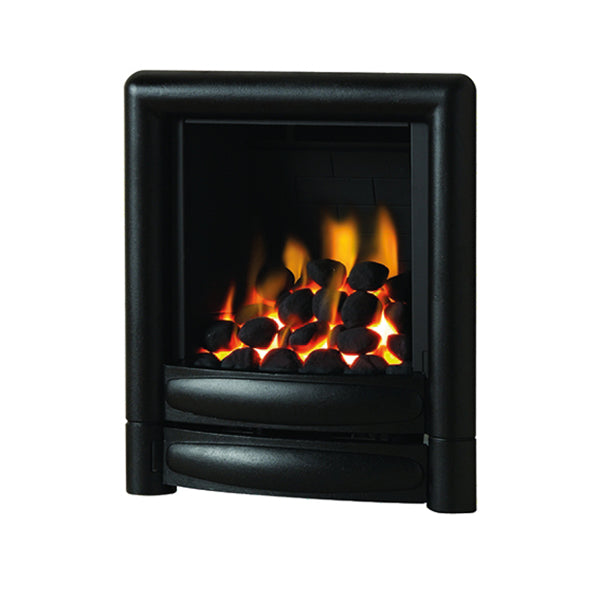 Pure Glow Carmen Inset Gas Fire - Pure Black - Full-Depth With Coal Effect