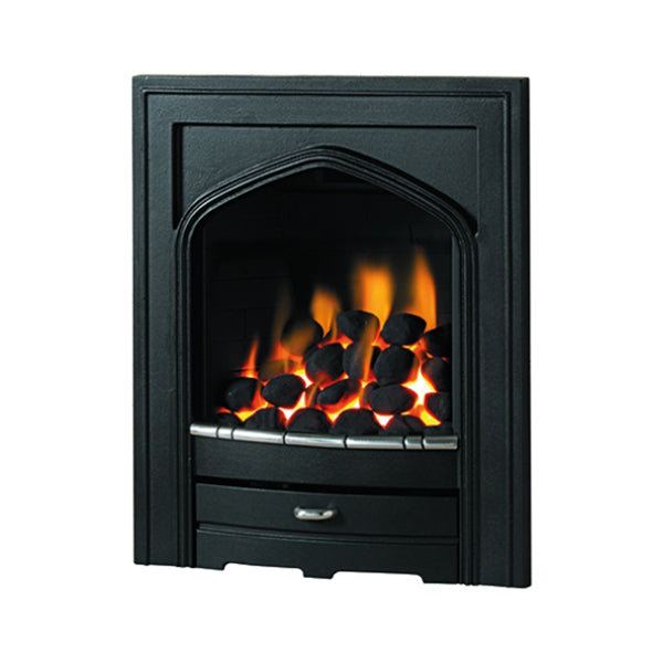 Pure Glow Churchill Inset Gas Fire - Chrome Trim - Full-Depth With Coal Effect