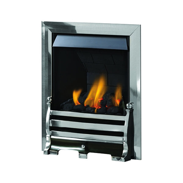 Pure Glow Daisy Inset Gas Fire - Chrome - Full-Depth With Pebble Effect